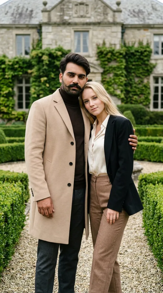 AI Couple Photo Maker 'Old Money Estate' style — before and after example