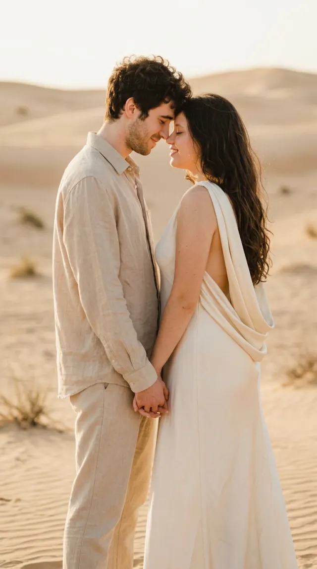 AI Couple Photo Maker 'Desert Golden Hour' style — before and after example