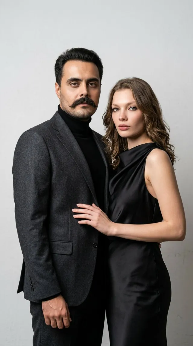 AI Couple Photo Maker 'Fashion Campaign' style — before and after example