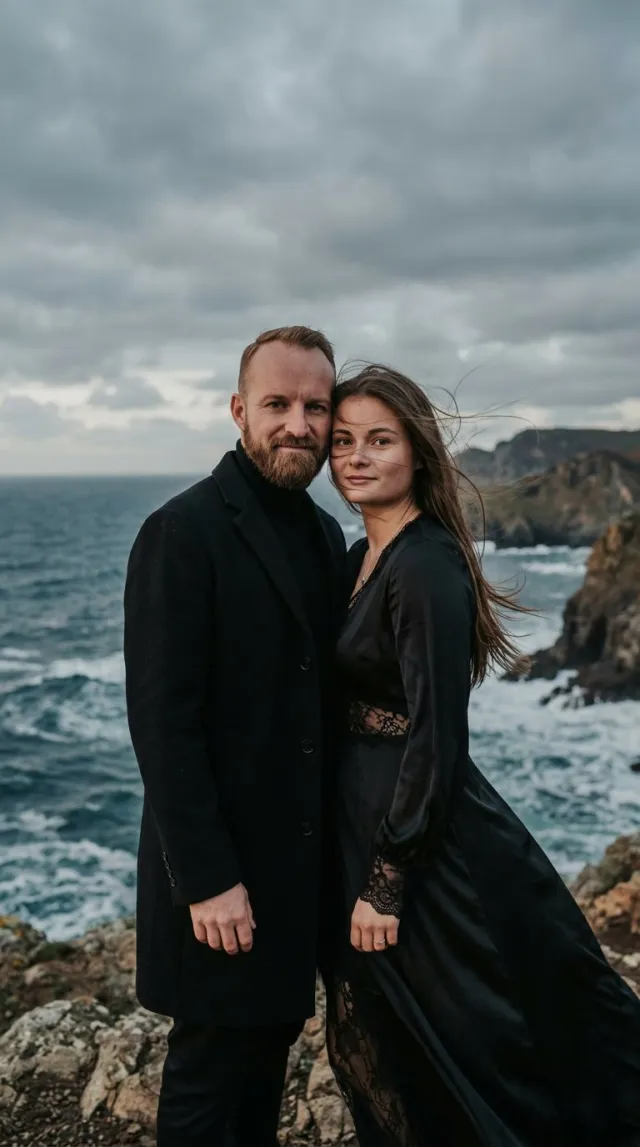 AI Couple Photo Maker 'Coastal Wind' style — before and after example