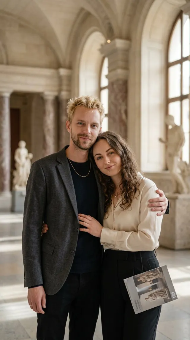 AI Couple Photo Maker 'Museum Gallery' style — before and after example