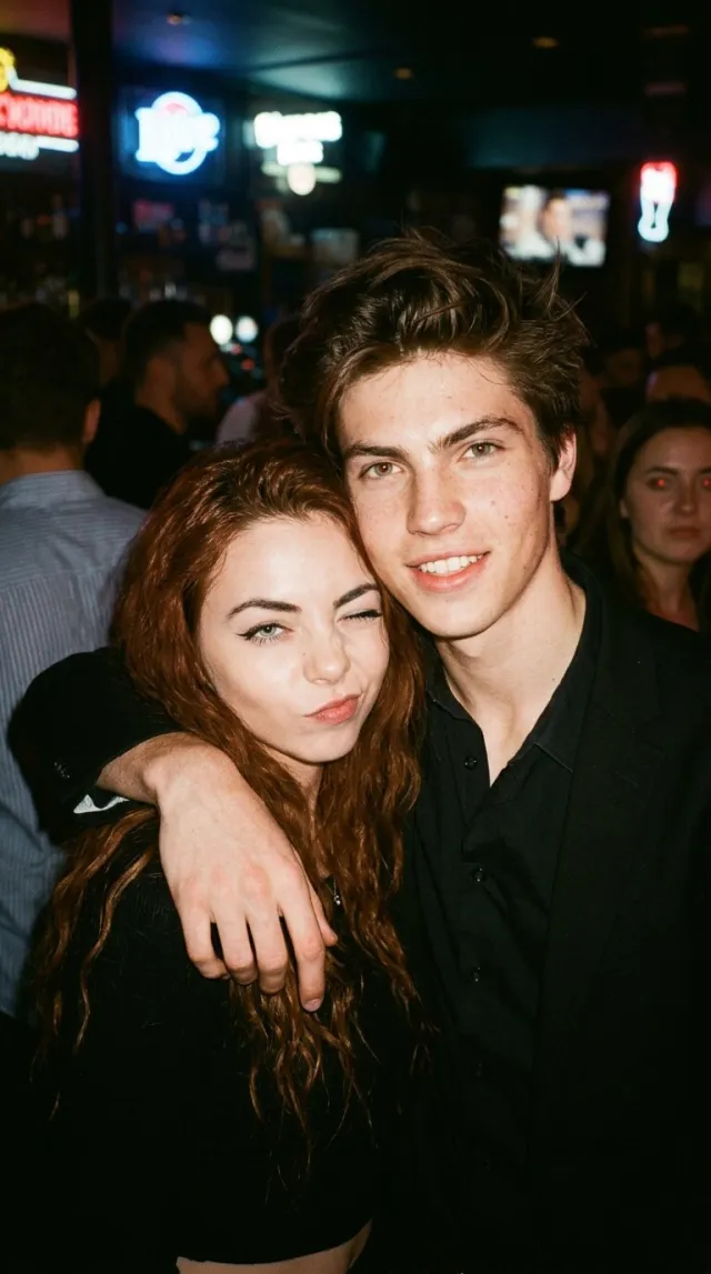 AI Couple Photo Maker 'Retro Flash Nightlife' style — before and after example