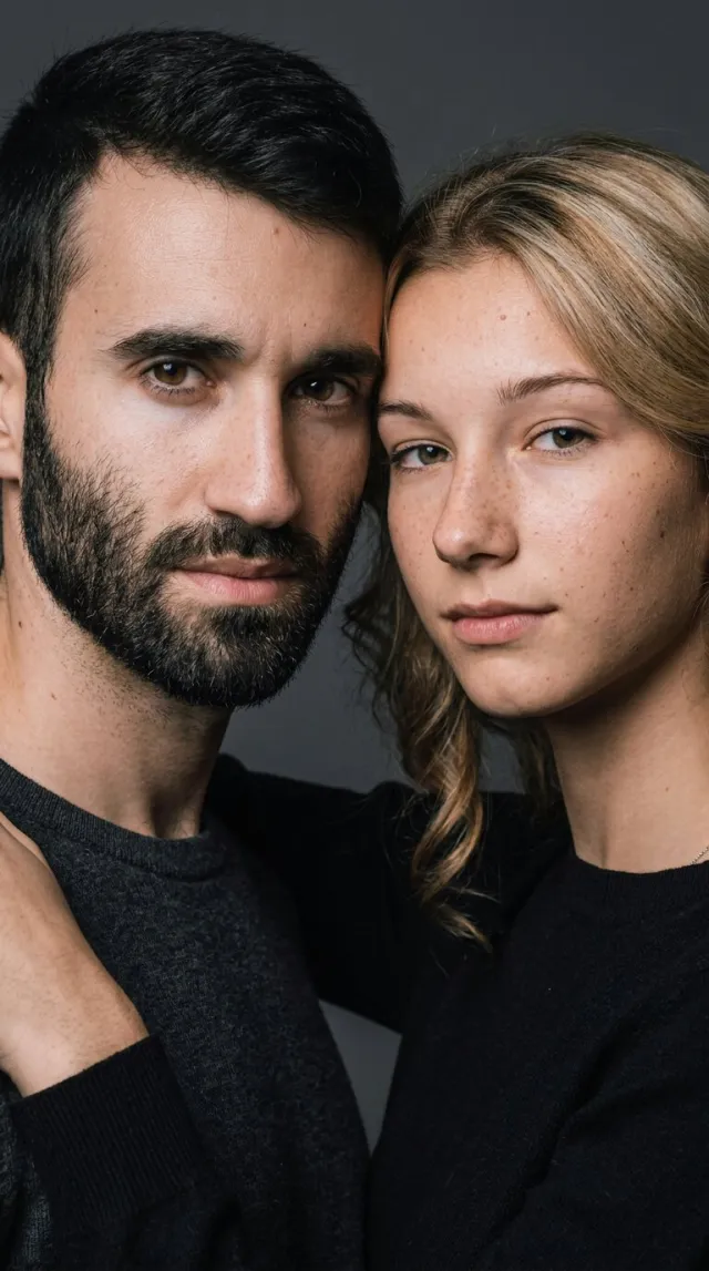 AI Couple Photo Maker 'Studio Beauty Close-Up' style — before and after example