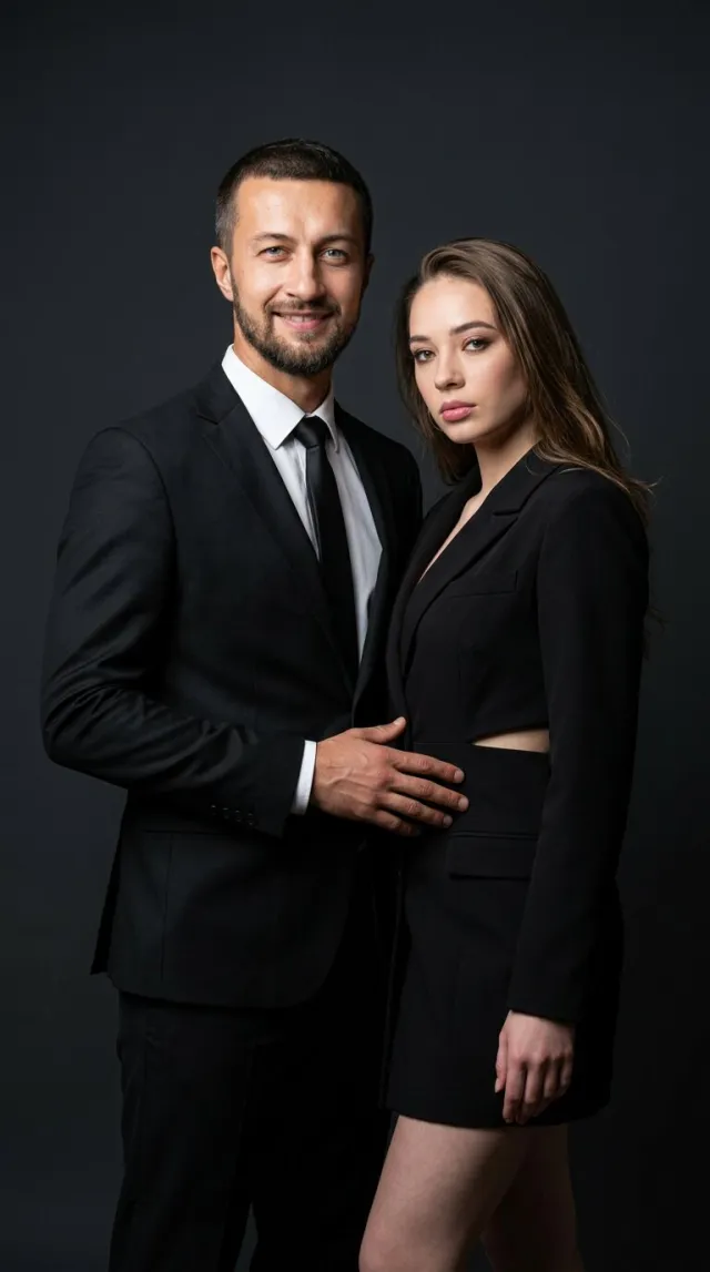AI Couple Photo Maker 'Magazine Cover' style — before and after example
